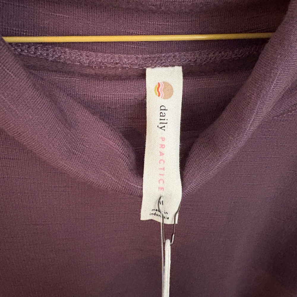 Daily Practice by Anthropologie Long-Sleeve Ruched Mini Plum Dress Women’s Med - Picture 5 of 8